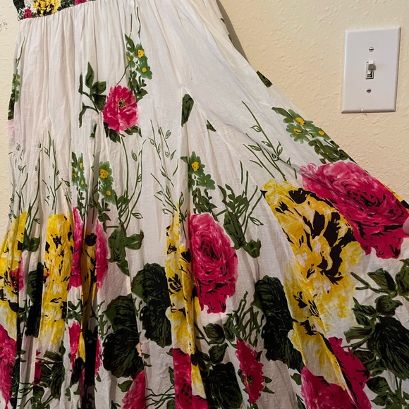 J Peterman White Floral Midi Dress Spring Garden Party Modest Elegant Feminine - Picture 4 of 8